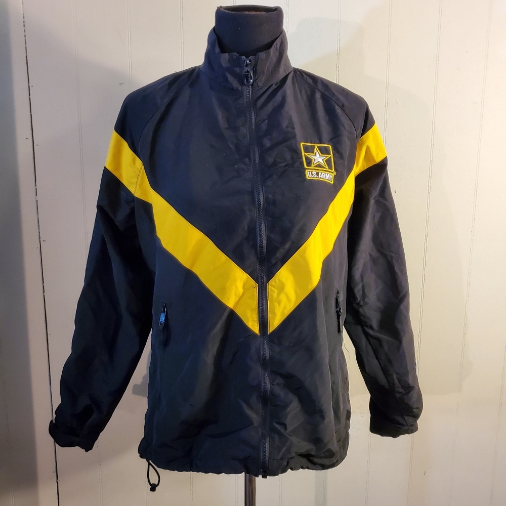 US Army Female Fitness Uniform Windbreaker Full Zip Jacket Black S/R